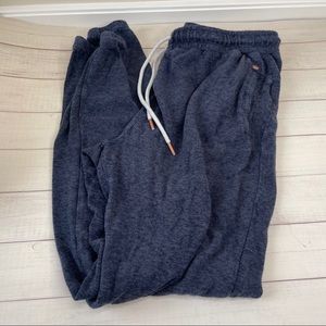 Blue joggers with elastic waistband and pockets